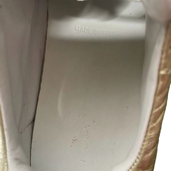 Louis Vuitton Kids Sneakers Gold Monogram Leather Logo 32 / US 1 Unisex - Picture 6 of 9